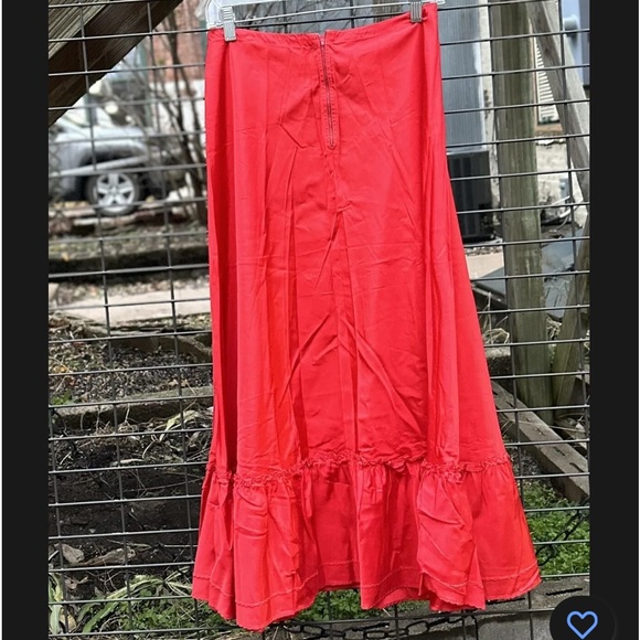 Vintage Red Taffeta Slip petticoat W/ Ruffle maxi - Picture 3 of 4